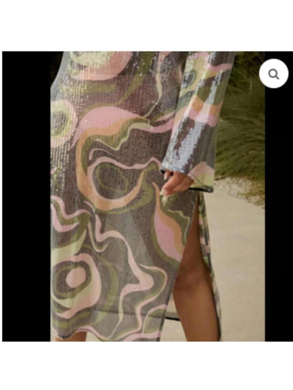 NWT HUTCH x Anthropologie McRae Boho Sequin Bell Sleeve Cover Up Size XS $188 - Picture 4 of 9